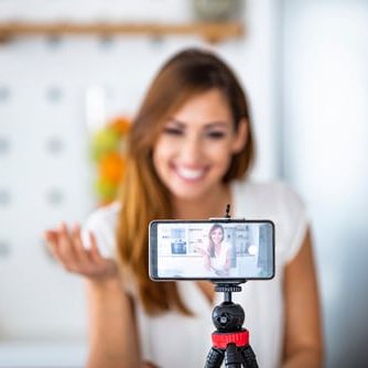 Young,Woman,Recording,Her,Vlog,About,Healthy,Eating,And,Nutritional